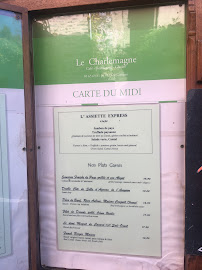 Restaurant français Le Charlemagne à Conques-en-Rouergue (le menu)