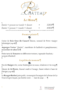 Menu du Le Restaurant du Château à Saint-Sernin-du-Bois