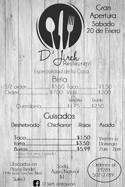 D Jireh Restaurant - San Luis, AZ 85349