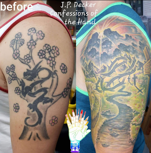 Explore bonsai tree tattoo ideas, creative tattoo ideas in Saint Cloud, available at Confessions of the Hand Tattoo and Fine Art Gallery