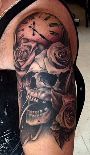 Explore christian sleeve tattoo ideas male, creative tattoo ideas in El Sobrante, available at True Ambition Art Company