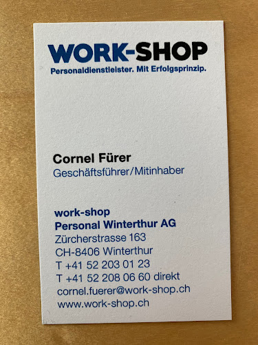 Kommentare und Rezensionen über work-shop Personal Winterthur AG