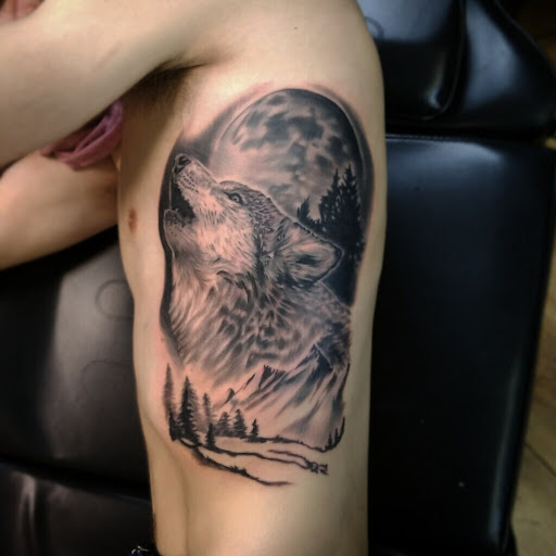 Explore back leg tattoo ideas, creative tattoo ideas in Hanover, available at Gypsy Skull Tattoo
