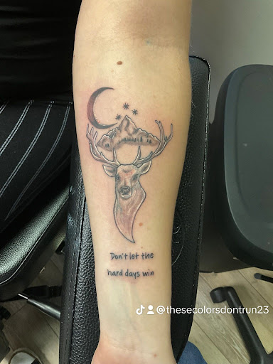 Explore cyberpunk edgerunners tattoo ideas, creative tattoo ideas in Kingsland, available at These Colors Dont Run Tattoo & Piercing