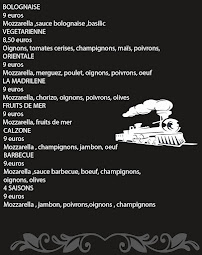 Menu / carte de Pizzeria de la Gare à Seclin