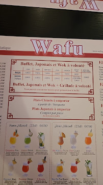 Restaurant Wafu à Granville (le menu)
