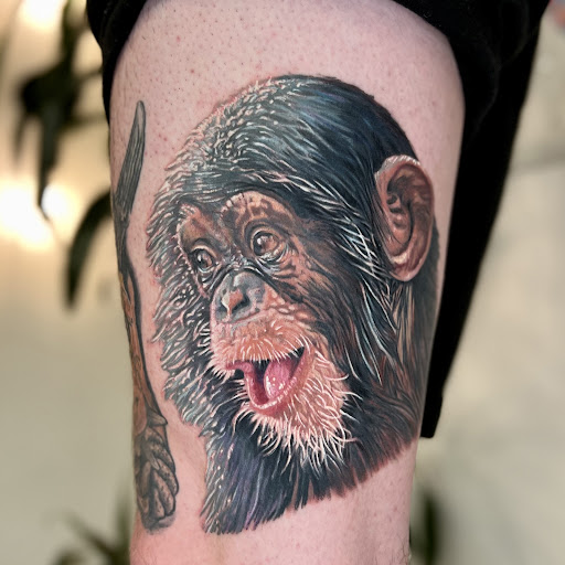 Explore calf muscle tattoo ideas, creative tattoo ideas in Thousand Oaks, available at MD Tattoo Studio