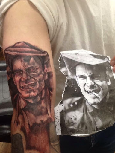 Explore cyberpunk edgerunners tattoo ideas, creative tattoo ideas in Seymour, available at American Gypsy Tattoo Corp.