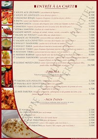 Restaurant indien Restaurant indien new gujrat à Meaux (le menu)