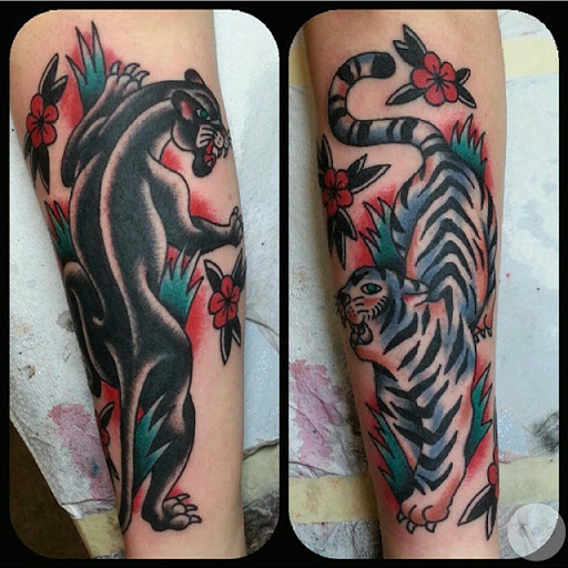 Explore mens outer forearm tattoo ideas, creative tattoo ideas in Temple, available at Lucky In Love Tattoo