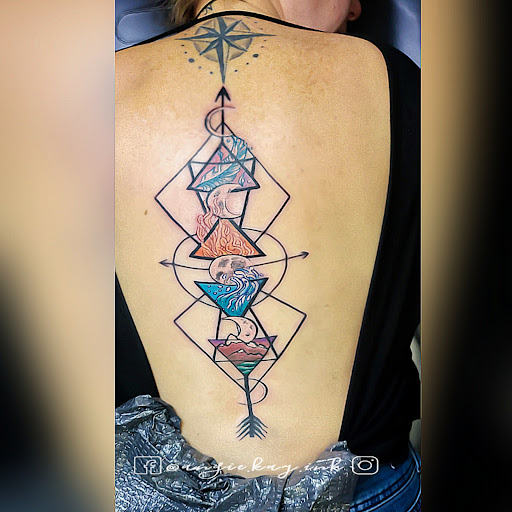 Explore skull cover up tattoo ideas, creative tattoo ideas in Casper, available at Luna & Lotus Amethyst Ink Angie Kay