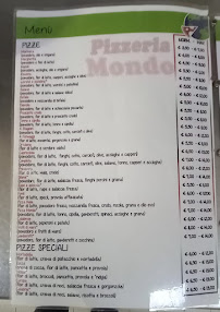 Menu / carte de Pizzeria Mondo à Corigliano
