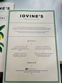 Menu / carte de Pizzeria Iovine's. à Paris