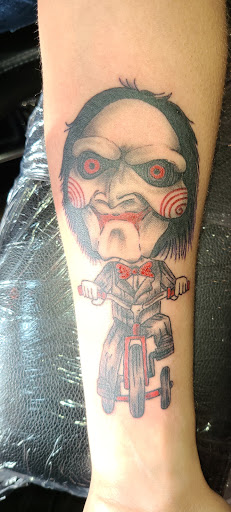 Explore flower shoulder tattoo ideas, creative tattoo ideas in Meadville, available at Lucky Lucys Tattoo and Art Studio