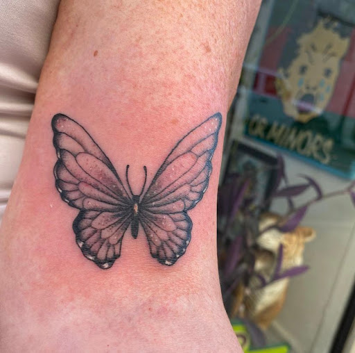 Explore name tattoo ideas on chest, creative tattoo ideas in Mobile, available at Old Familiar Tattoo Company