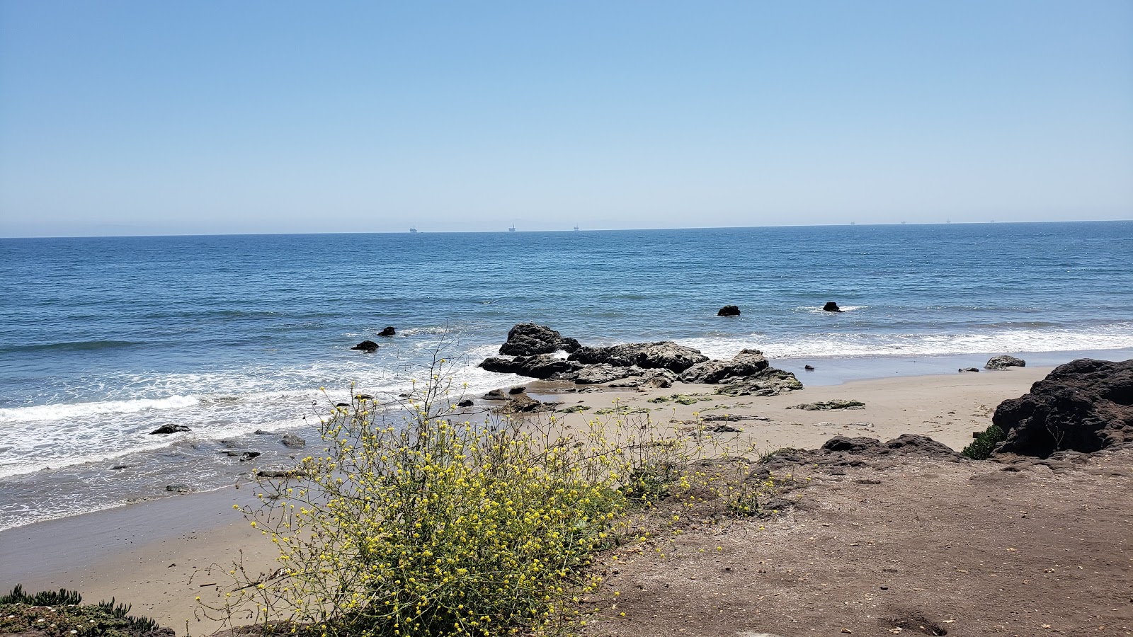 Photo of Carpinteria Beach and the settlement