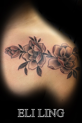 Explore calf tattoo ideas for men, creative tattoo ideas in Delaware, available at Rose & Web Tattoo