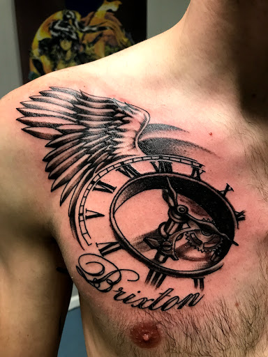 Explore badass neck tattoo ideas, creative tattoo ideas in Muncie, available at The Tattoo Studio