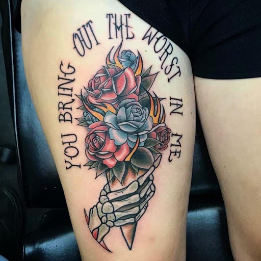 Explore great half sleeve tattoo ideas, creative tattoo ideas in Berea, available at Self-Made Tattoo Studio