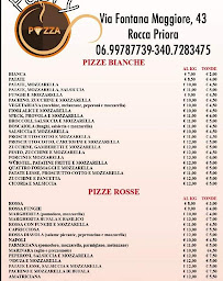 Menu / carte de Fabry Pizza e Pinsa à Rocca Priora