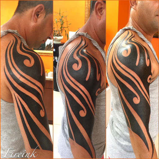 Explore stained glass tattoo ideas, creative tattoo ideas in Key Largo, available at Fire Ink Tattoo
