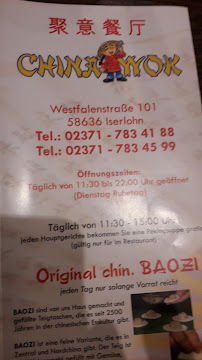 Menu du China Wok 聚意餐厅 à Iserlohn