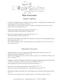 Restaurant L'Ocio Giulivo AgriRistorante à San Rocco a Pilli - menu / carte