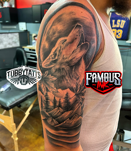 Find cool dog tattoo ideas for your next unique tattoo in Hammond at Famous Ink, Inc.