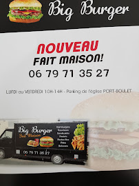 Menu du Camion Big Burger à Chouzé-sur-Loire
