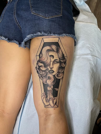 Explore m tattoo ideas, creative tattoo ideas in Modesto, available at Dying Art Tattoo