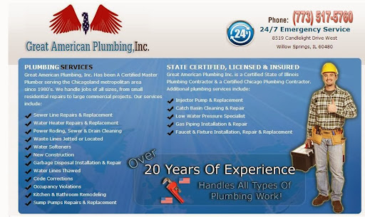 Plumber «Great American Plumbing, Inc», reviews and photos, 8519 Candlelight Dr W, Willow Springs, IL 60480, USA