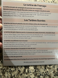 Menu du Vins et Tartines à Nancy