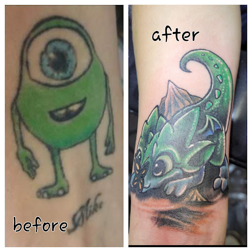 Explore tattoo sleeve ideas color, creative tattoo ideas in Angola, available at Hoodlum Ink