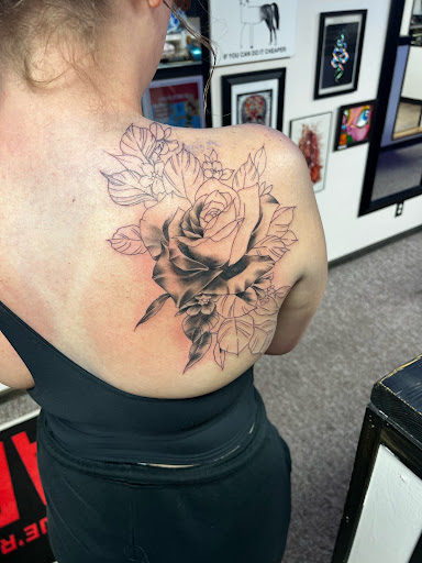 Explore blackwork tattoo ideas, creative tattoo ideas in Jefferson, available at Slammin Ink Tattoo