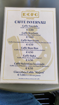 Menu du Bar Caffetteria Dopo Caffè à Turin