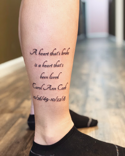 Explore red and black tattoo ideas, creative tattoo ideas in Batavia, available at The Pretty Pin-Up Tattoo Parlor