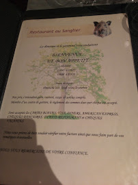 Menu / carte de Restaurant Au Sanglier à Strasbourg