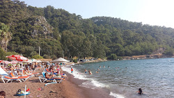 Foto von Hisaronu Koyu beach und die siedlung