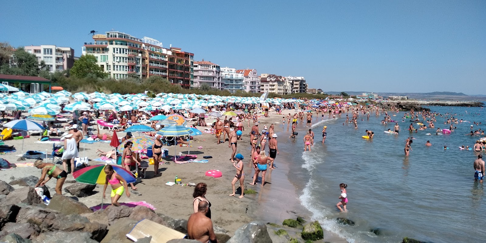 Photo of Pomorie beach with bright sand surface