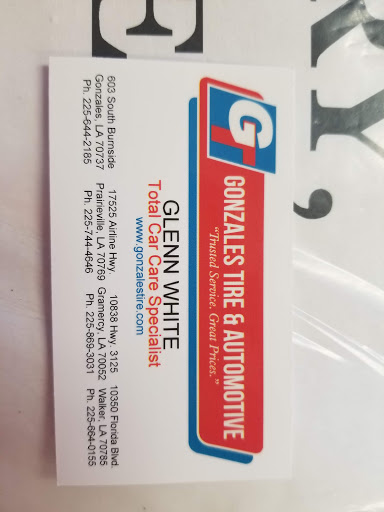 Tire Shop «Gonzales Tire & Automotive», reviews and photos, 10350 Florida Blvd, Walker, LA 70785, USA