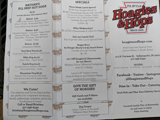 Hoagie Restaurant «Hoagies and Hops», reviews and photos, 414 Dorman St, Indianapolis, IN 46202, USA