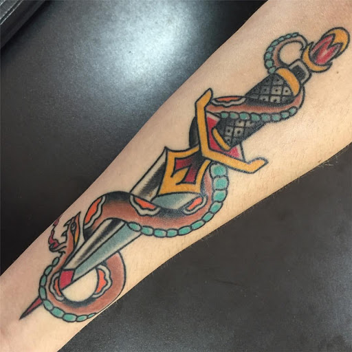 Explore mens religious tattoo ideas, creative tattoo ideas in Glendale, available at Old West Tattoo