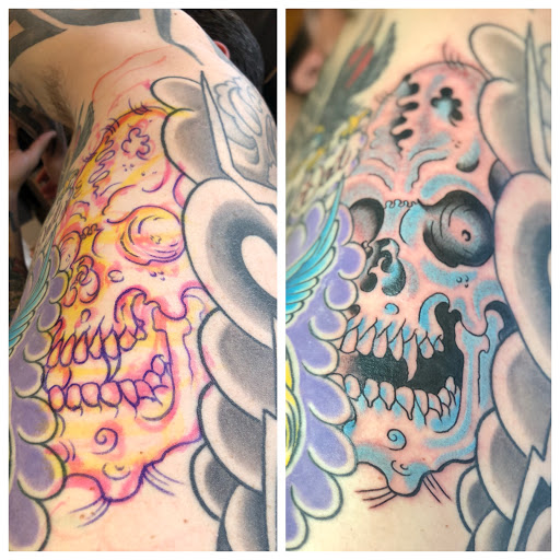 Explore asian sleeve tattoo ideas, creative tattoo ideas in Warrenville, available at NoodlesTattoo Co. & Studio