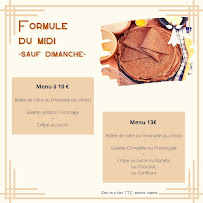 Crêperie Saint Michel à Menton menu
