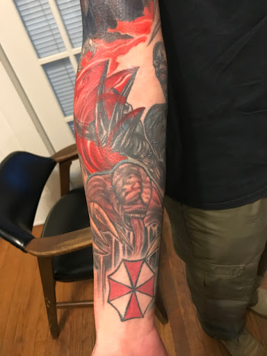 Explore curse mark tattoo ideas, creative tattoo ideas in Milford, available at Golden Hammer Tattoo Studios