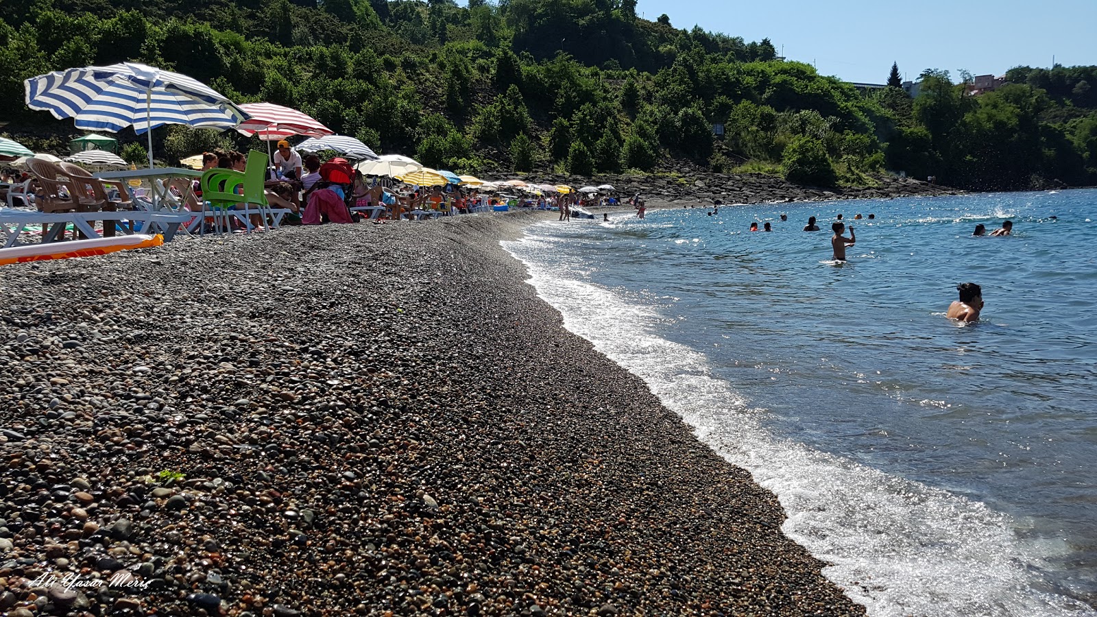 Photo of Denizkizi Plaji with gray pebble surface