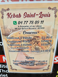 Menu / carte de Kebab saint Louis à Roanne