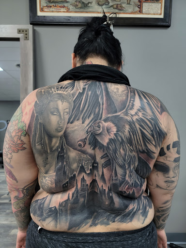 Explore word tattoo cover up ideas, creative tattoo ideas in North Windham, available at Vanaheim Tattoo