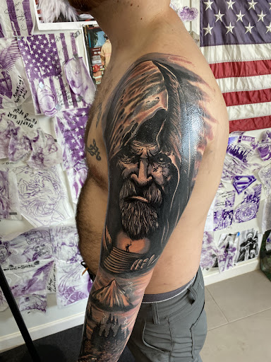 Explore witch broom tattoo ideas, creative tattoo ideas in Conroe, available at Nicoles Tattoos and Piercings