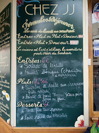 Chez JJ à Paris menu